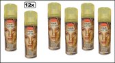 6x Haarspray goud glitter 125 ml - ontvlambaar - Festival thema feest party verjaardag carnaval glitters