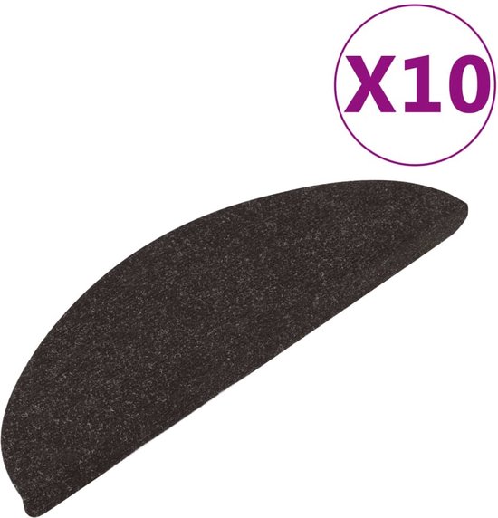 vidaXL - Trapmatten - zelfklevend - 10 - st - 65x22,5x3,5 - cm - zwart