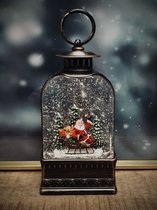 Lantaarn sneeuwbol kerst bottle 25 cm hoog - kunststof - decoratiefiguur - interieur - cadeau - geschenk - kerstcollectie - kerstman - kerstdecoratie – kerstfiguur