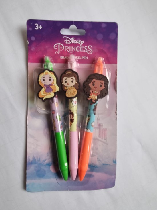 Foto: Pen disney princess gel pen 3 stuks uitwisbaar goedkoop kindercadeau meisje