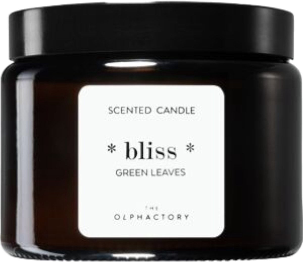 The Olphactory - XL- Geurkaars 360 G -Green leaves - 60 branduur in luxe amberkleurige glazen pot