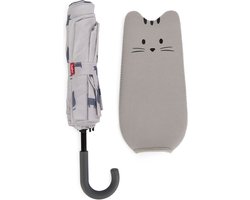 Balvi Paraplu Kat Poes Meowmbrella Grijs Nylon met Hoesje