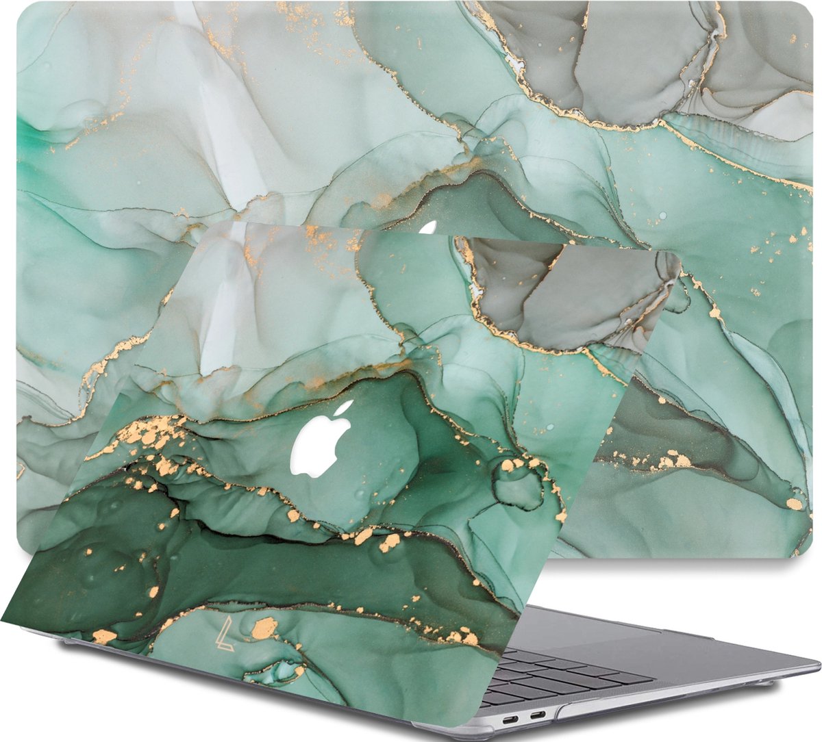 Lunso - Geschikt voor MacBook Air 13 inch (2010-2017) - cover hoes - Green Maeve - Vereist model A1369 / A1466