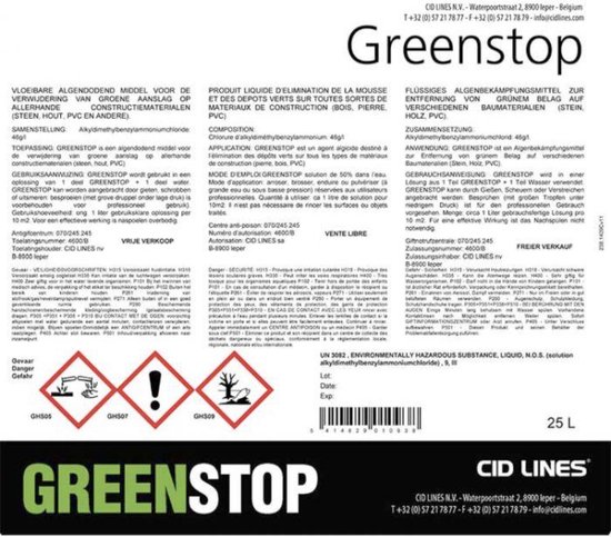 KENOTEK - Cid Lines - Green Stop - Reiniger Tegen Groenaanslag - 25L — afbeelding 3