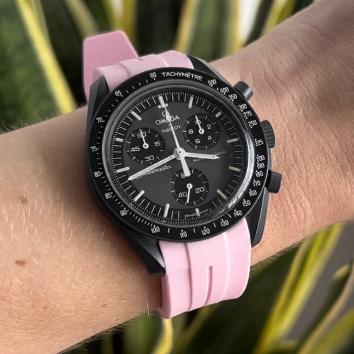 MoonSwatch horlogebandje - Roze Striped