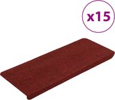 vidaXL - Trapmatten - zelfklevend - 15 - st - 65x24,5x3,5 - cm - rood