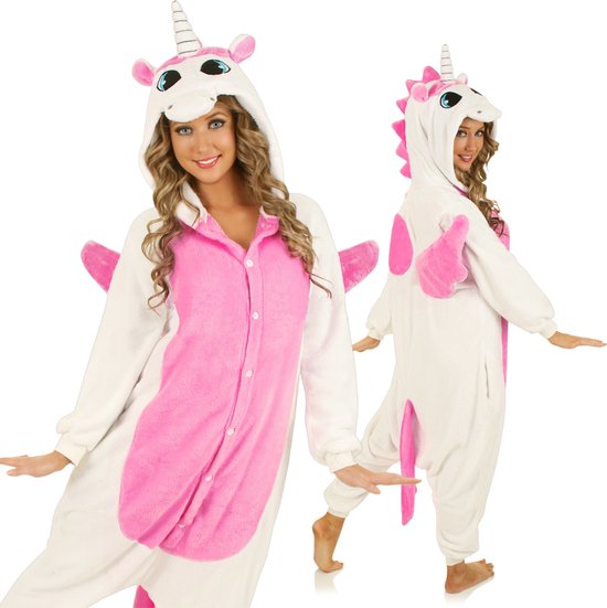 KIMU Onesie Pegasus Eenhoorn Wit Roze Unicorn - Sinterklaas Cadeau