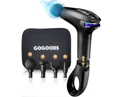 GoGoods® Massage Gun Mini - Luxe Massage Pistool - Met Verlengstuk - 45db - Draadloos - 8 Standen - 4 Opzetstukken - Incl. Koffer