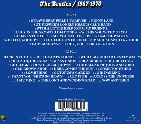 The Beatles - The Beatles 1967 - 1970 (2 CD) - Beatles