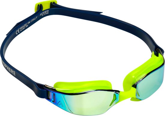 Aquasphere Xceed - Zwembril - Volwassenen - Yellow Titanium Mirrored Lens - Geel/Blauw
