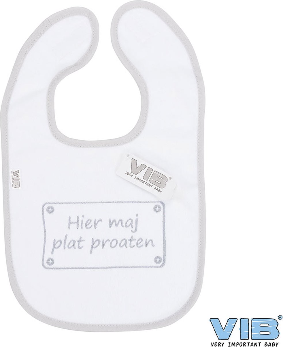 Goedkoopste VIB® - Slabbetje Luxe velours - Hier maj plat proaten - Babykleertjes - Slabbetjes - zwangerschap aankondiging - baby aankondiging