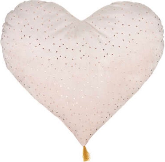 Decoratiekussen - Valentijn - Valentijnsdag - kinderkamer - kinder cadeautje - knuffel - sterkte - troost - decoratie - hartvormig - roze - goud - kerst - zomaar - liefde - valentijn - kussentje - hartjeskussen