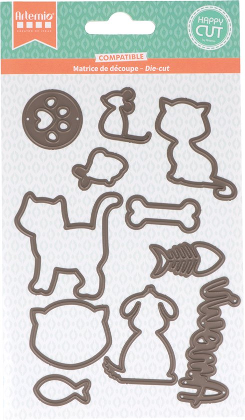 Set de 6 encreurs 'Artemio - Life is Simple' 3x3 cm - La Fourmi creative