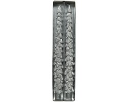 Dinerkaars Kerstboom Zilver - Christmas tree - Kerstmis - Kerst - Winter - Herfst - Woon - Wonen - Kaars - Kaarsen set 2 - Woonaccessoires - Woonaccessoire - Decoratief - Deco - Decoratie - Interieur - Wax - Zilver glitter - Sfeervol - Sfeer - Silver