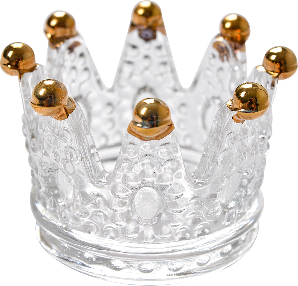 Clayre & Eef Waxinelichthouder Kroon Ø 7x5 cm Transparant Glas
