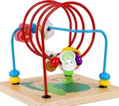 Houten Activiteitentafel voor Kinderen -Educatieve Houten Activiteiten Roller Coaster Tafel met Kleurrijke Kralen en Draden