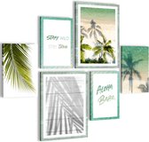Strandpalm - 90 x 80 cm - Meteen ophangen - muurdecoratie - wanddecoratie - muurdecoratie woonkamer - wanddecoratie woonkamer - muurdecoratie canvas - canvas schilderijen woonkamer - canvas schilderijen slaapkamer - muurdecoratie