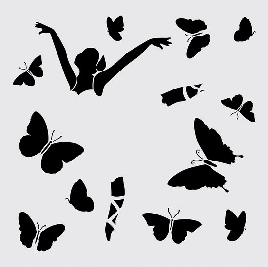 Aladine Aladine Superposable Sjabloon Set 28x28 cm Ballerina en