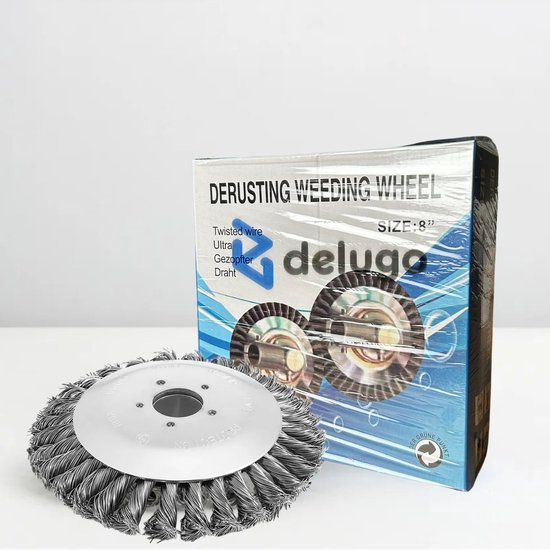 Delugo® Onkruidborstel XL voor Bosmaaier - Ø20cm - Universele RVS Onkruidverwijderaar - Onkruidkrabber - Delugo
