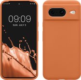 kwmobile telefoonhoesje geschikt voor Google Pixel 8 - Hoesje met siliconen coating - Smartphone case in warme abrikoos