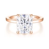 Radiana - 14k Roségouden Radiant Solitaire Moissanite Ring - 2.7 karaat