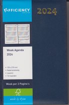 Bureau Agenda 2024 - BLAUW 1 week op 2 pagina's (13.5cm x 21cm)