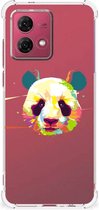 Silicone Hoesje Geschikt voor Motorola Moto G84 Telefoon Hoesje met doorzichtige rand Panda Color
