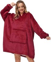 D&K™ Oversized draagbare full-body sweatshirt - Bordeaux Rood - 820 gram - Hoodie Blanket - Unisex