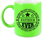 Bellatio Decorations Cadeau koffie/thee mok voor papa - beste papa - groen - 300 ml - vaderdag