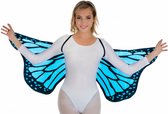 Chaks Vlinder vleugels - blauw - voor volwassenen - Carnavalskleding/accessoires