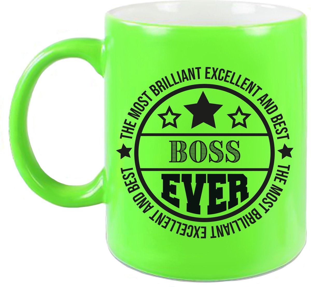 Bellatio Decorations Cadeau koffie/thee mok voor baas - beste baas - groen - 300 ml