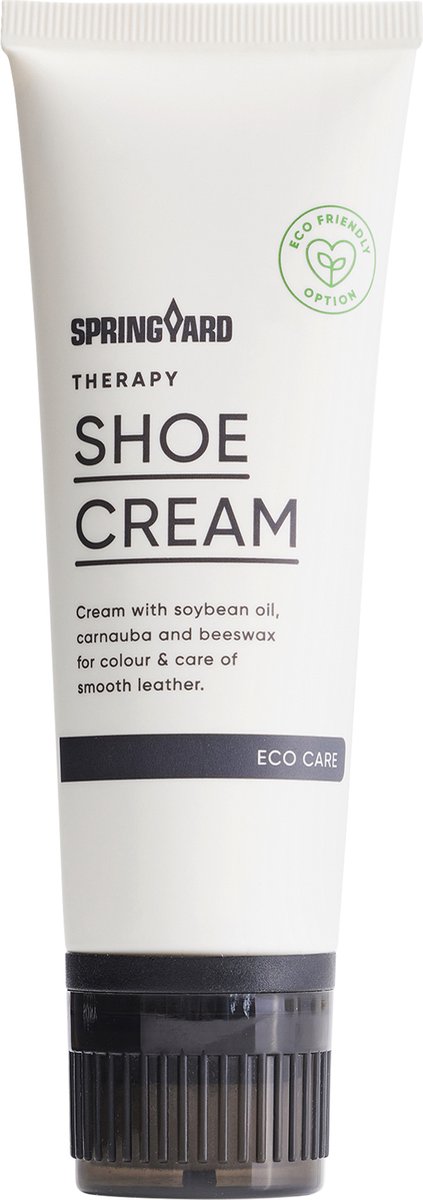 Springyard Therapy Shoe Cream Dark Brown - Schoenpoets donkerbruin - schoencrème voor glad leer - tube met spons - 75ml