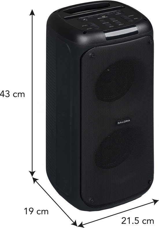 Salora PARTYBOX220 - Party Speaker - Box - Speaker - Partybox - Zwart — afbeelding 5