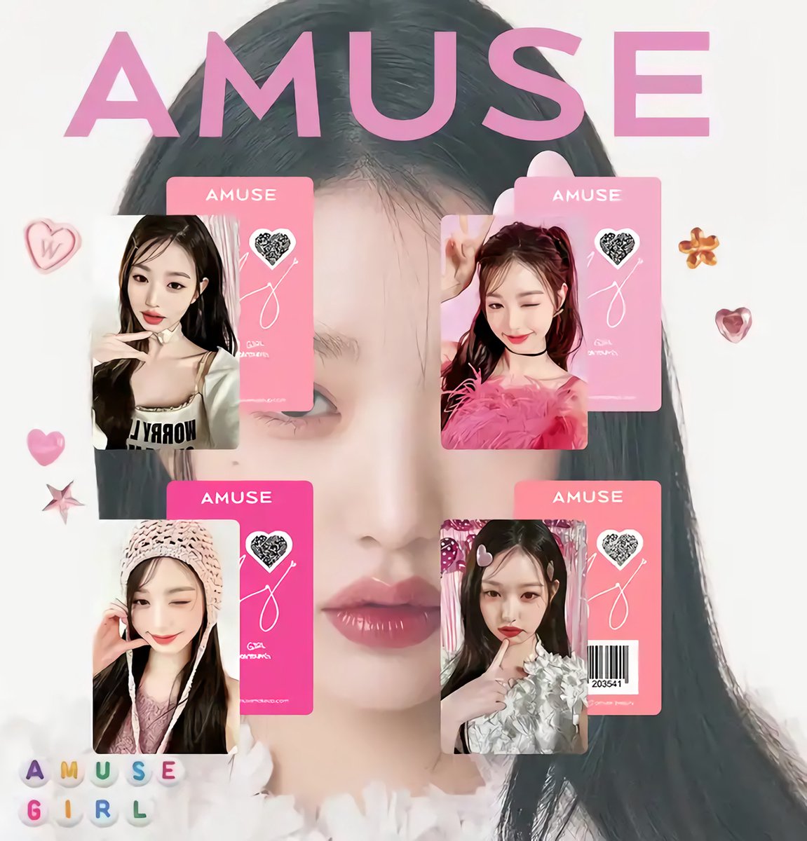 KPOP 4pcs/set IVE I Wonyoung x AMU Photocard IVE WonYoung [Fotokaarten]