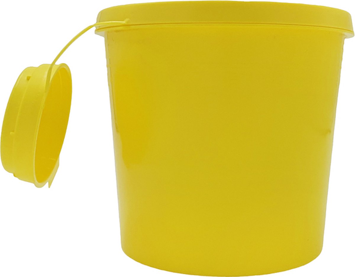 Naaldencontainer (medisch afval), geel, 1500ml, met terugslagklep – per stuk