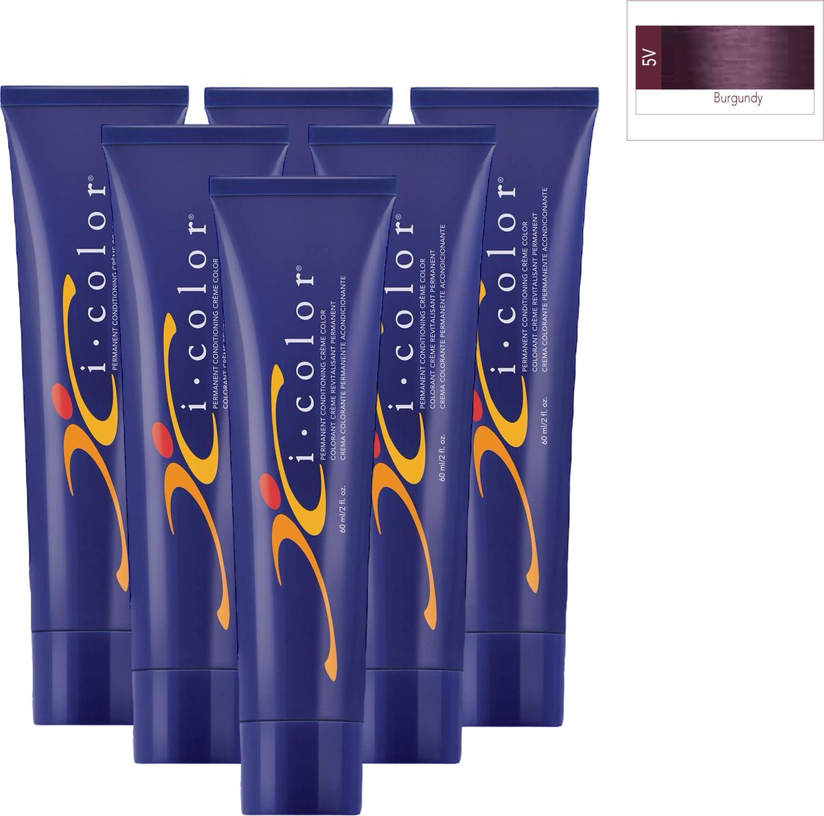 ISO i color Permanent Conditioning Crème Color 60ml 5V(5.7) Burgundy x 6 tubes
