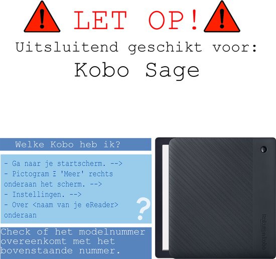 Hoes Geschikt voor Kobo Sage Hoesje Bookcase Cover Hoes Trifold Met Screenprotector - Hoesje Geschikt voor Kobo Sage Hoes Cover Case - Graffity van KW. — afbeelding 2