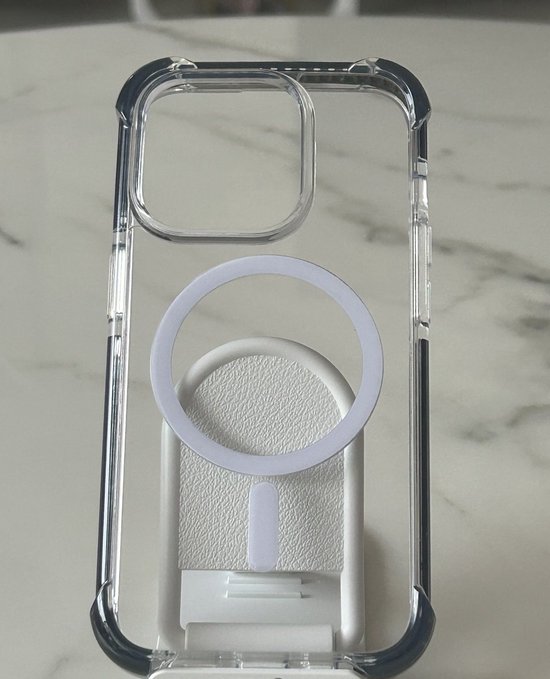 Coque arrière magnétique anti-choc de qualité Premium - Chargement sans fil - Convient pour Apple iPhone 15 Pro - Zwart