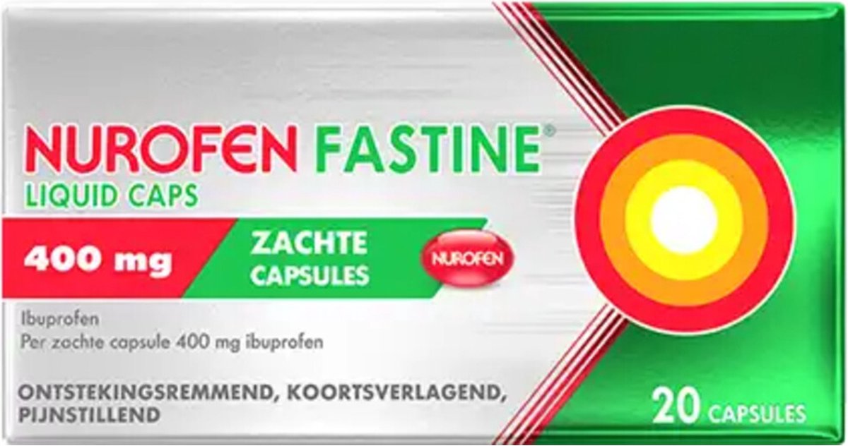 Goedkoopste Nurofen Fastine 400mg - Pijnstiller - Ibuprofen - 20 capsules