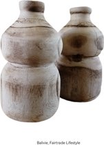 Balivie - Decoratieve fles - Paulownia wood - Ø14xH24cm