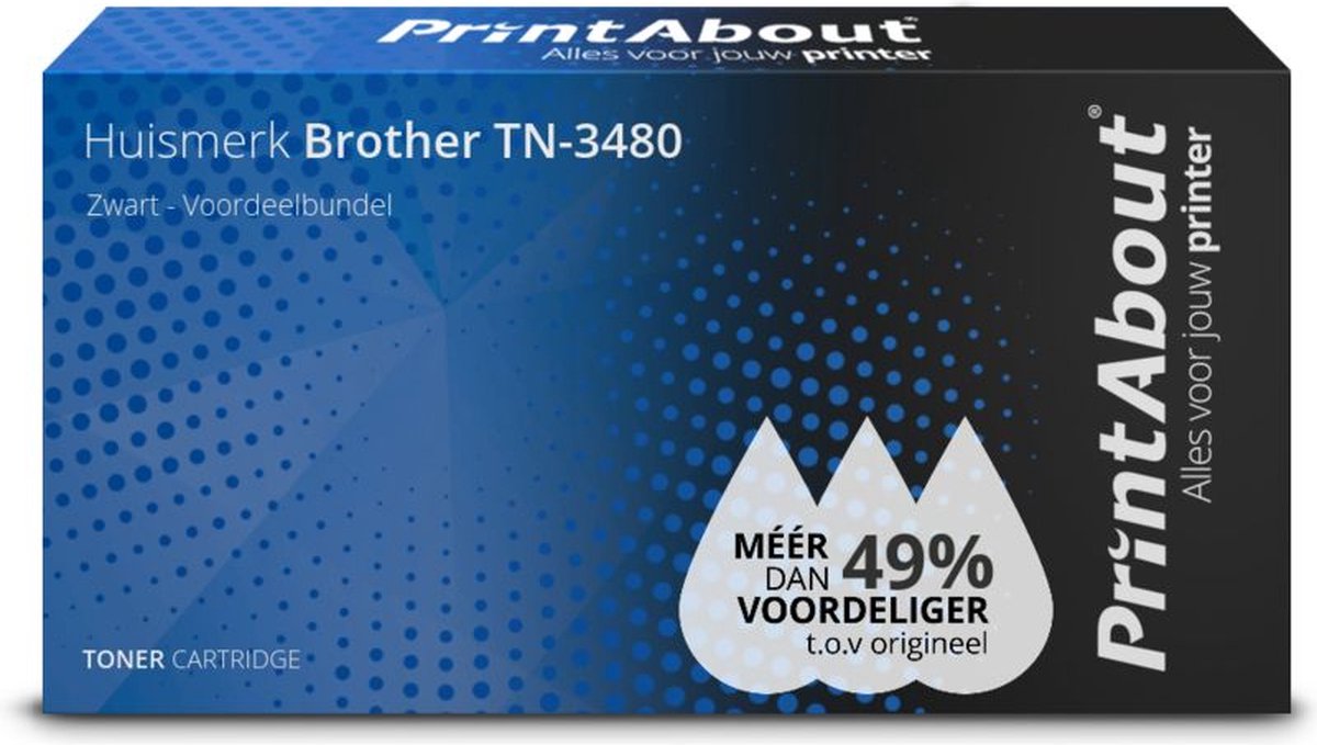 PrintAbout huismerk Toner TN-3480 Zwart Voordeelbundel Hoge capaciteit geschikt voor Brother