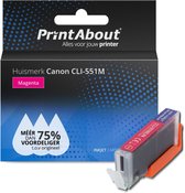 PrintAbout huismerk Inktcartridge CLI-551M Magenta geschikt voor Canon