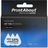 PrintAbout huismerk Inktcartridge 730 (P2V67A) Foto-zwart geschikt voor HP