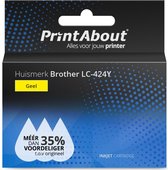PrintAbout huismerk Inktcartridge LC-424Y Geel geschikt voor Brother