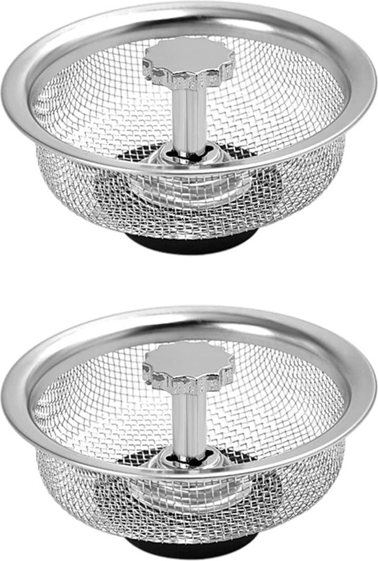 2 Pièces Bonde à Panier Filtre Evier, Crépine d'évier de Cuisine, Crépines  d'évier en Acier Inoxydable pour Cuisine et Salle de Bain Diamètre 80mm