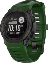 Strap-it Siliconen smartwatch bandje - geschikt voor Garmin Instinct 1 / Garmin Instinct 2 - groen