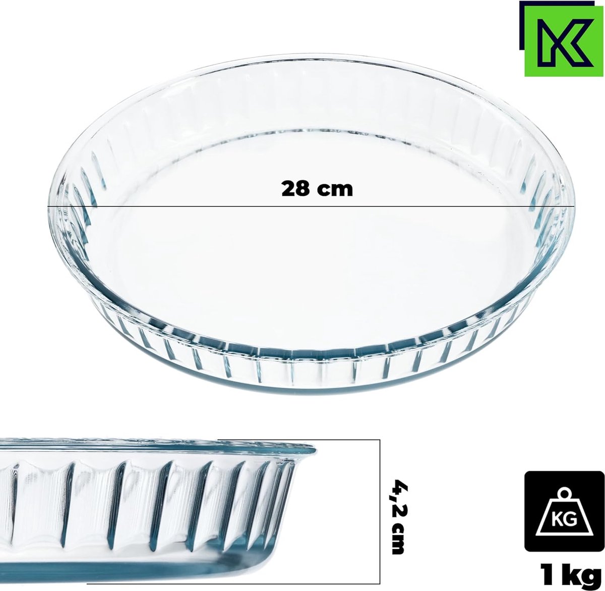 Moule à Cake En Verre KADAX 30x25cm - Transparent, Réfractaire (-40°C à 300°C), Pour Four Gaz/Électrique - Carré