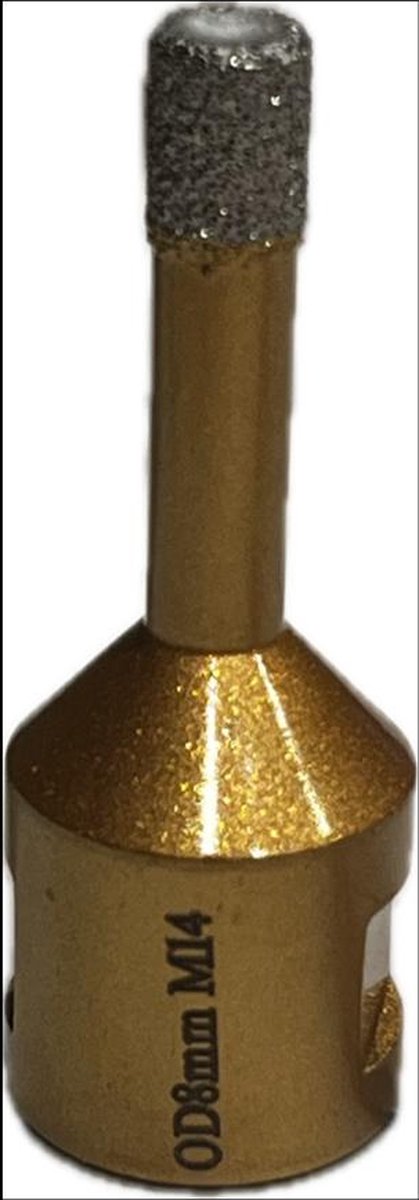 Diamantboor - 8mm - M14 - Droogboren - Waxgekoeld - Diamant Gatzaag - Tegelboor - Voor Haakse Slijper - Keramiek - Porselein - Natuursteen - Graniet