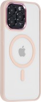 Multimedia & Accessoires Magsafe & Lens Protector TPU Back Cover Case Hoesje geschikt voor Apple iPhone 15 Pro – Roze – Zachte Plastic - Siliconen – Harde Plastic – Soft Case – Flexibel