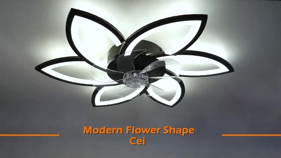 Lightbox LED plafondlamp met ventilator & RGB voorlicht & CCT middenlicht (3000-6500 K) - dimbaar via afstandsbediening - plafondlamp - 49 cm - gemaakt van kunststof/metaal - in zwart-goudkleurig